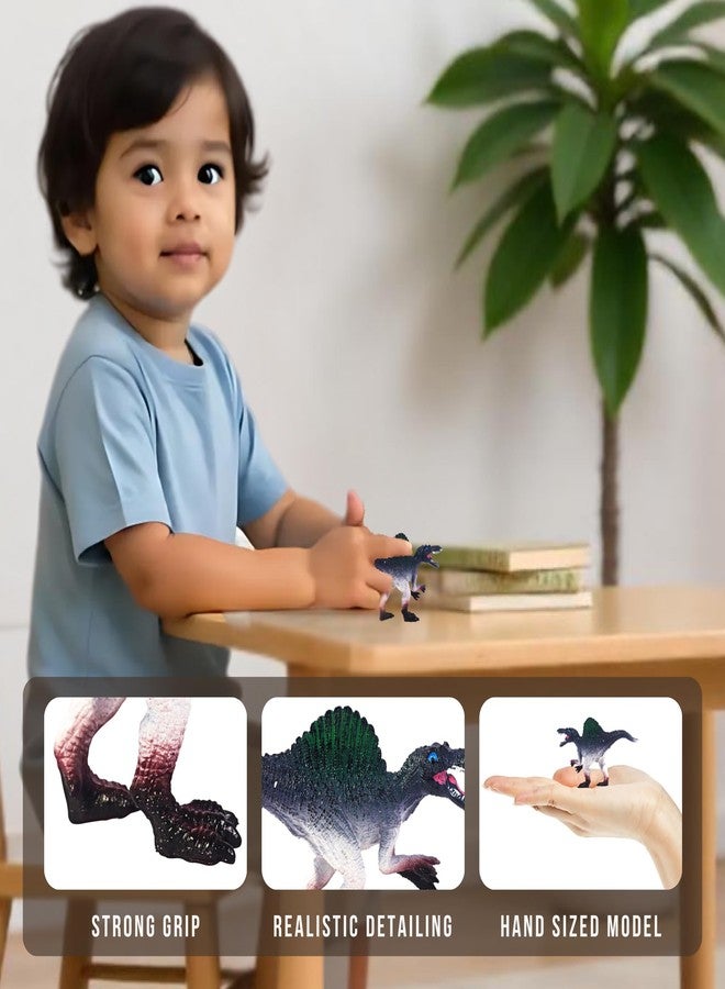 CRYA مجسم ديناصور سبينوصور من CRYA، ألعاب ديناصور سبينوصور واقعية للأطفال، لعبة ديناصور بطول 6 سم للعب والعرض، ألعاب ديناصورات جوراسية تعليمية للأولاد والبنات (سبينوصور صغير) - Image 3